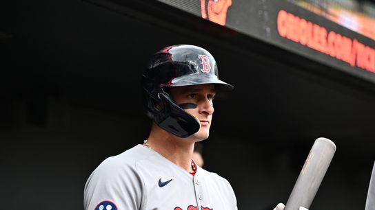 Roman Anthony experiences 'soreness and discomfort' swinging, delaying return to Red Sox lineup taken at BSJ Headquarters (Red Sox). Photo by James A. Pittman-Imagn Images